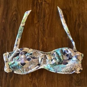 Cute succulent print strapless bikini top size large